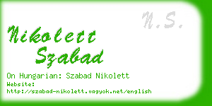 nikolett szabad business card